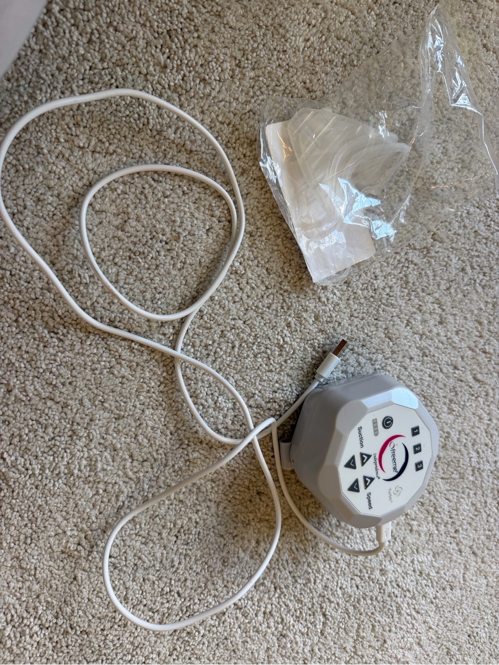 White Portable pump Electronic Wearable Charger with Control Buttons